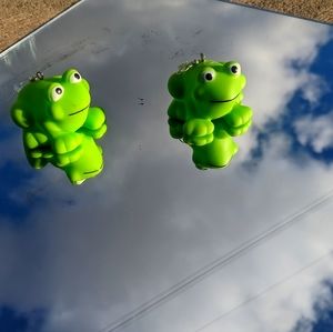 frog earrings